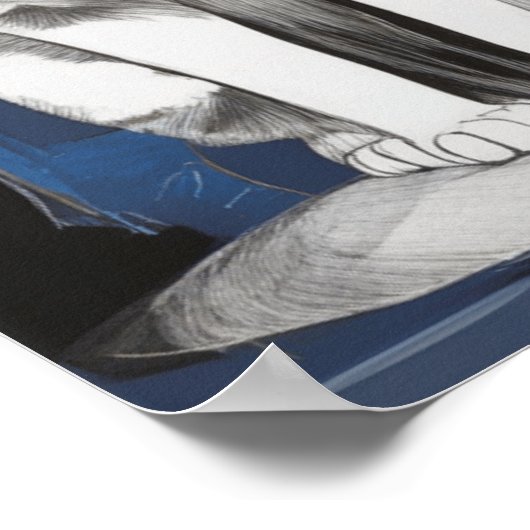 Zwei graue Katzen im Abstrakten Hintergrund Poster (Ecke)