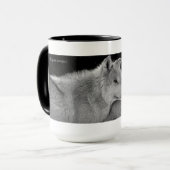 Zwei graue Wolf-Kaffee-Tasse Tasse (Vorderseite Links)