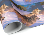 Zwei graue Wolfe im Winter Geschenkpapier (Rolleneckpunkt)