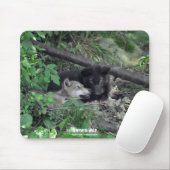 Zwei graue Wolfsteppchen spielen Wildlife Nature F Mousepad (Mit Mouse)