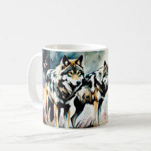 Zwei Grauwölfe Kaffeetasse