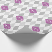 Zwei Gray Wht Harlequin Orchid 3 Initialmonogramm Geschenkpapier (Ecke)