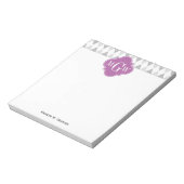 Zwei Gray Wht Harlequin Orchid 3 Initialmonogramm Notizblock (Rotiert)
