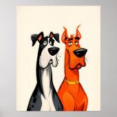 Zwei Great Danes Wandkunst Poster Druck (Vorne)
