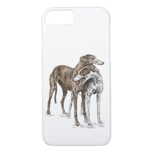 Zwei Greyhound Friends Dog Art Case-Mate iPhone Hülle (Rückseite)