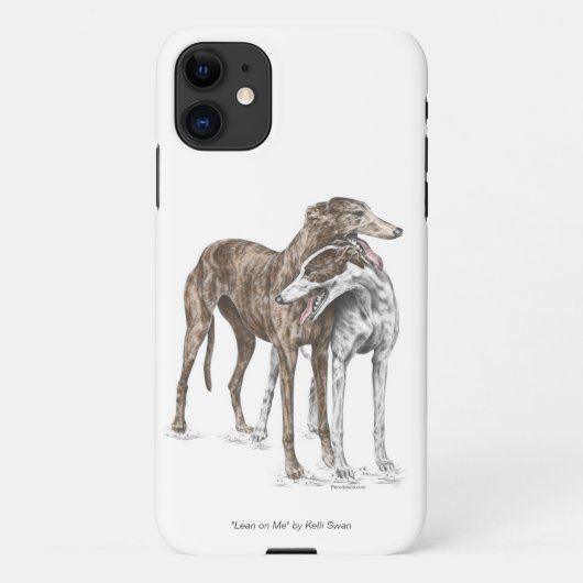 Zwei Greyhound Friends Dog Art iPhone Hülle (Rückseite)