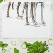 Zwei Greyhound Friends Dog Art Küchentuch (Gefaltet)