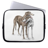 Zwei Greyhound Friends Dog Art Laptopschutzhülle (Vorderseite)