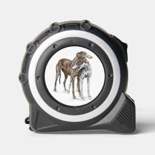 Zwei Greyhound Friends Dog Art Maßband