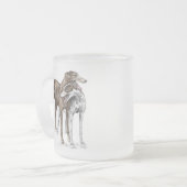 Zwei Greyhound Friends Dog Art Mattglastasse (Vorderseite Links)
