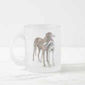 Zwei Greyhound Friends Dog Art Mattglastasse (Links)