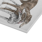 Zwei Greyhound Friends Dog Art Schneidebrett (Ecke)