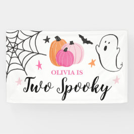Zwei griesgrämige Halloween-Kürbis zum 2. Geburtst Banner