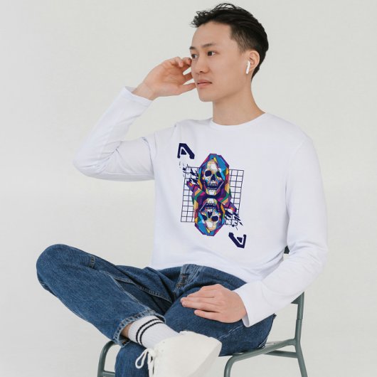 Zwei grimmige Pop Art Skull T-Shirt