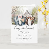 Zwei Grödner Gratulationen am Hochzeitstag Karte (Gelbe Blume)