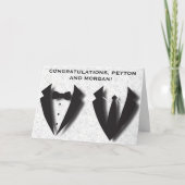 Zwei Grooms Abstrakter Hochzeitstag Glückwunsch Karte (Vorderseite)