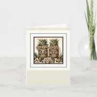 Zwei Grooms Gay Pineaple Tiki Head Retro Hochzeit
