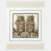 Zwei Grooms Gay Pineaple Tiki Head Retro Hochzeit Fleecedecke (Vorderseite)