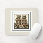 Zwei Grooms Gay Pineaple Tiki Head Retro Hochzeit Mousepad (Mit Mouse)