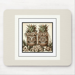 Zwei Grooms Gay Pineaple Tiki Head Retro Hochzeit Mousepad