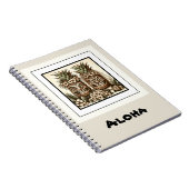 Zwei Grooms Gay Pineaple Tiki Head Retro Hochzeit Notizblock (Rechte Seite)