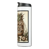Zwei Grooms Gay Pineaple Tiki Head Retro Hochzeit Thermosbecher (Nach rechts gedreht)