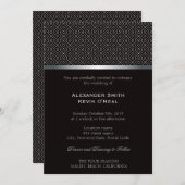 Zwei Grooms-Gay schwarzes Muster - Einladung (Vorne/Hinten)