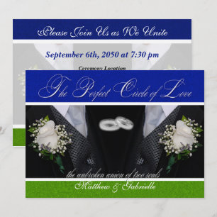 Zwei Grooms Gay Wedding oder Zivile Gewerkschaft B Einladung