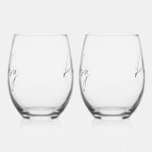 Zwei Grooms Gay Wedding Personalisiert Est Year Weinglas Ohne Stiel (Rechts)