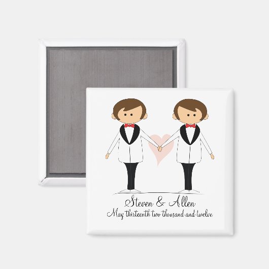 Zwei Grooms Hochzeitsmagnet-Favoriten Magnet (Vorderseite/Rückseite)