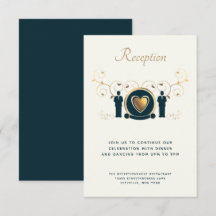 Zwei Grooms Male Wedding Cream Blue LGBTQ Empfang