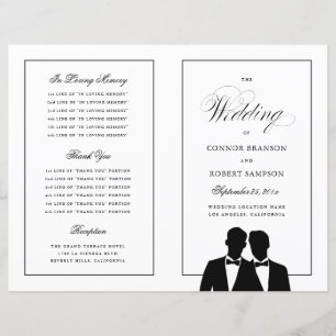 Zwei Grooms Silhouetten verbeugen Krawatte Gay Wed