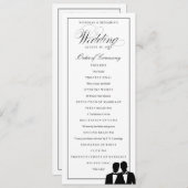 Zwei Grooms Silhouetten verbeugen Krawatte Gay Wed Programm (Vorne/Hinten)