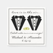 Zwei Grooms-Tuxedo-Hochzeit Serviette (Vorderseite)