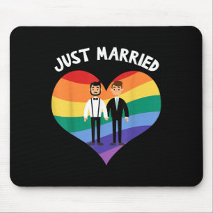 Zwei Grooms verheiratet Gay Wedding Party T-Shirt Mousepad