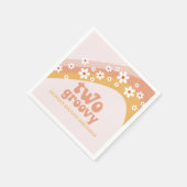 Zwei groovige retro Daisy Boho Regenbogen Serviett Serviette (Ecke)