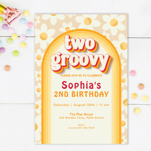 Zwei Groovy 2. Geburtstag Einladung   Boho Daisy &