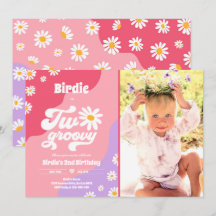 Zwei Groovy 2. Geburtstag Party Boho Retro Daisy