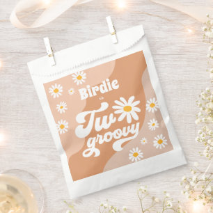Zwei Groovy 2. Geburtstag Party Boho Retro Daisy Geschenktütchen