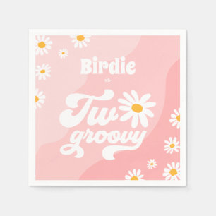 Zwei Groovy 2. Geburtstag Party Boho Retro Daisy Serviette