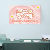 Zwei Groovy 2. Geburtstag Party Retro Daisy Banner (Messeveranstaltung)