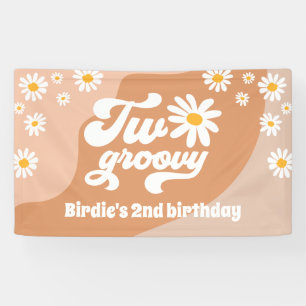 Zwei Groovy 2. Geburtstag Party Retro Daisy Willko Banner