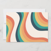 Zwei Groovy Babe Retro Rainbow 2. Foto Einladung (Rückseite)