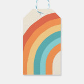 Zwei Groovy Babe Retro Rainbow 2. Party Geschenkanhänger (Rückseite)