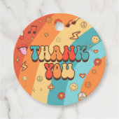 Zwei Groovy Babe Retro Rainbow 2. Party Geschenkanhänger (Vorderseite)