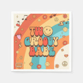 Zwei Groovy Babe Retro Rainbow 2. Party Serviette (Vorderseite)