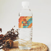 Zwei Groovy Babe Retro Rainbow 2. Party Wasserflaschenetikett