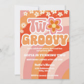 Zwei Groovy Birthday Einladung (Vorderseite)