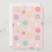 Zwei Groovy Boho Retro Hippie Einladungen zum Gebu (Rückseite)