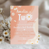 Zwei Groovy Daisy 2. Geburtstag Einladung